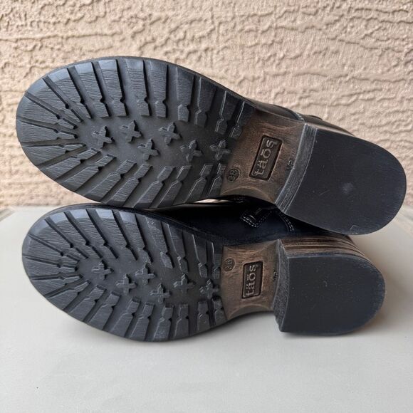 NEW Taos Crave Leather Boots Womens Size 7-7.5 US 38EU Black Moto Combat Prairie - Picture 8 of 15